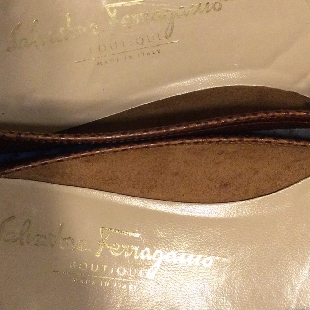 Salvatore Ferragamo brown 9.5 wedge shoes for women - Picture 8 of 11